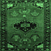 Square Machine Washable Persian Emerald Green Traditional Area Rugs, wshtr112emgrn