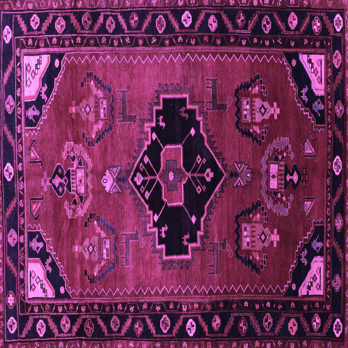 Square Machine Washable Persian Purple Traditional Area Rugs, wshtr112pur