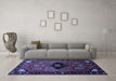 Machine Washable Persian Blue Traditional Rug in a Living Room, wshtr112blu