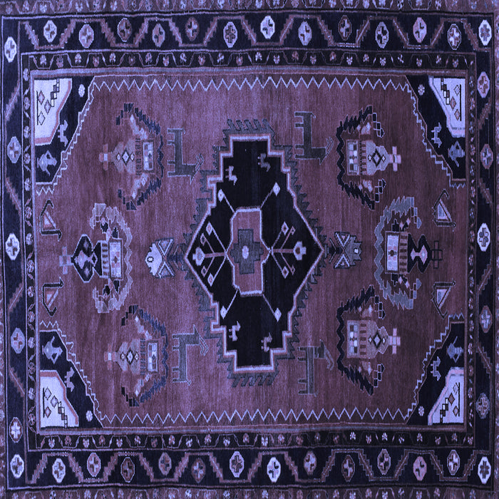 Square Machine Washable Persian Blue Traditional Rug, wshtr112blu
