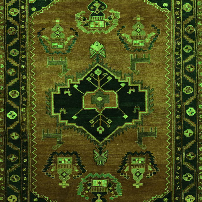 Serging Thickness of Machine Washable Persian Green Traditional Area Rugs, wshtr112grn