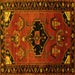 Square Persian Yellow Traditional Rug, tr112yw