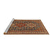 Sideview of Machine Washable Traditional Saffron Red Rug, wshtr1130