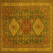 Square Persian Yellow Traditional Rug, tr1130yw