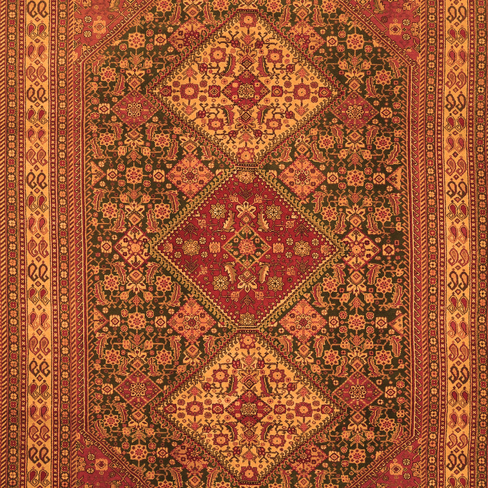 Serging Thickness of Machine Washable Persian Orange Traditional Area Rugs, wshtr1130org