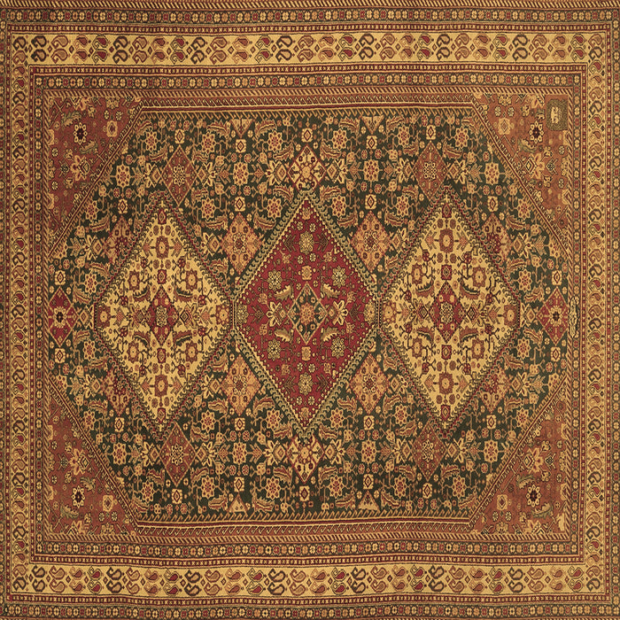 Square Persian Brown Traditional Rug, tr1130brn