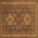 Square Persian Brown Traditional Rug, tr1130brn