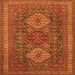 Serging Thickness of Persian Orange Traditional Rug, tr1130org