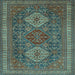 Square Machine Washable Persian Light Blue Traditional Rug, wshtr1130lblu