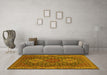 Machine Washable Persian Yellow Traditional Rug in a Living Room, wshtr1130yw