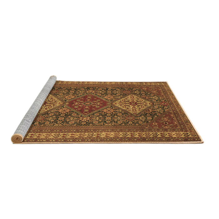 Sideview of Machine Washable Persian Brown Traditional Rug, wshtr1130brn