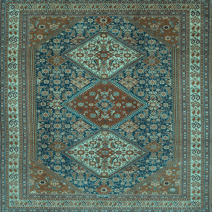 Square Persian Light Blue Traditional Rug, tr1130lblu