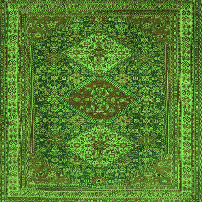 Serging Thickness of Persian Green Traditional Rug, tr1130grn