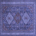 Square Persian Blue Traditional Rug, tr1130blu