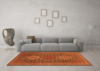 Machine Washable Persian Orange Traditional Rug, wshtr1130org