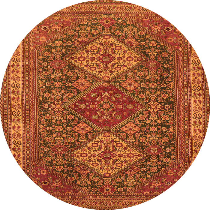 Machine Washable Persian Orange Traditional Area Rugs, wshtr1130org