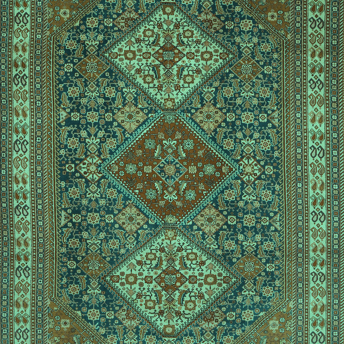 Machine Washable Persian Turquoise Traditional Area Rugs, wshtr1130turq