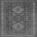 Round Machine Washable Persian Gray Traditional Rug, wshtr1130gry