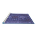 Sideview of Machine Washable Persian Blue Traditional Rug, wshtr1130blu