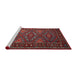 Sideview of Machine Washable Traditional Tomato Red Rug, wshtr1131