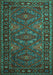 Machine Washable Persian Turquoise Traditional Area Rugs, wshtr1131turq