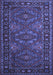 Machine Washable Persian Blue Traditional Rug, wshtr1131blu