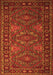 Serging Thickness of Machine Washable Persian Orange Traditional Area Rugs, wshtr1131org