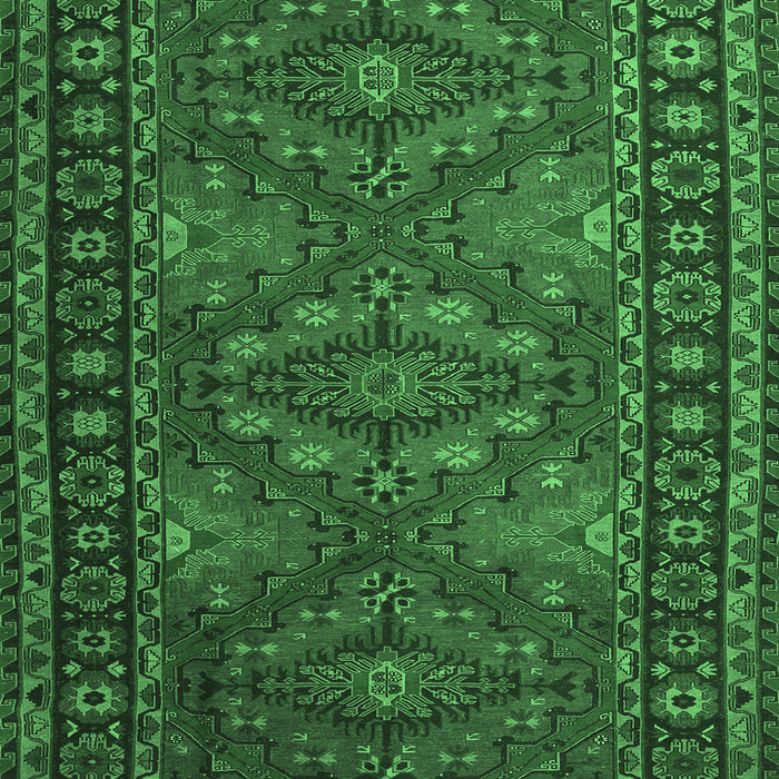 Machine Washable Persian Emerald Green Traditional Area Rugs, wshtr1131emgrn