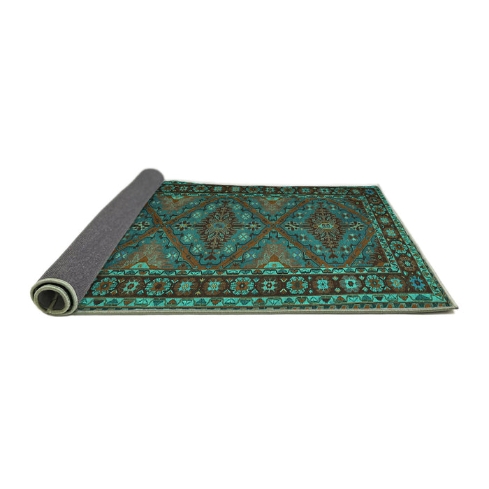 Sideview of Persian Turquoise Traditional Rug, tr1131turq