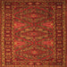 Round Machine Washable Persian Orange Traditional Area Rugs, wshtr1131org