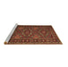 Sideview of Machine Washable Persian Brown Traditional Rug, wshtr1131brn