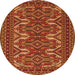 Square Persian Orange Traditional Rug, tr1132org