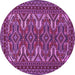 Round Persian Purple Traditional Rug, tr1132pur