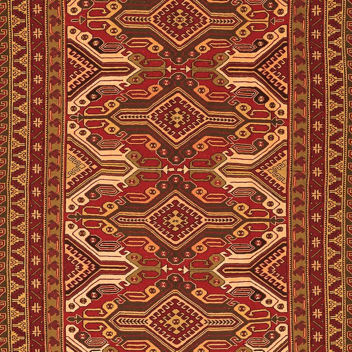 Serging Thickness of Machine Washable Persian Orange Traditional Area Rugs, wshtr1132org