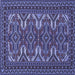 Square Persian Blue Traditional Rug, tr1132blu