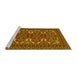 Sideview of Machine Washable Persian Yellow Traditional Rug, wshtr1132yw