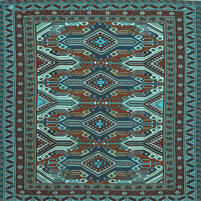 Square Machine Washable Persian Light Blue Traditional Rug, wshtr1132lblu