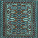 Square Machine Washable Persian Light Blue Traditional Rug, wshtr1132lblu