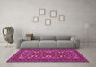 Machine Washable Persian Pink Traditional Rug in a Living Room, wshtr1132pnk