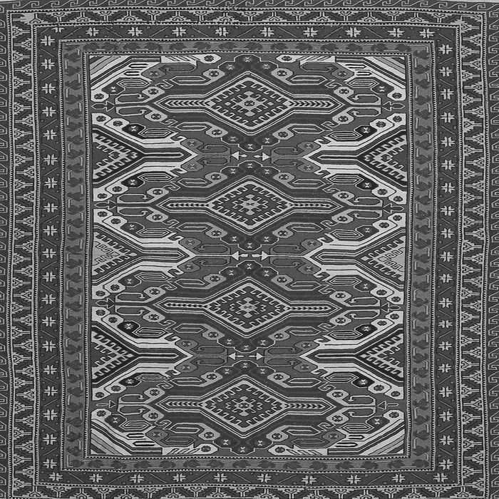 Round Machine Washable Persian Gray Traditional Rug, wshtr1132gry