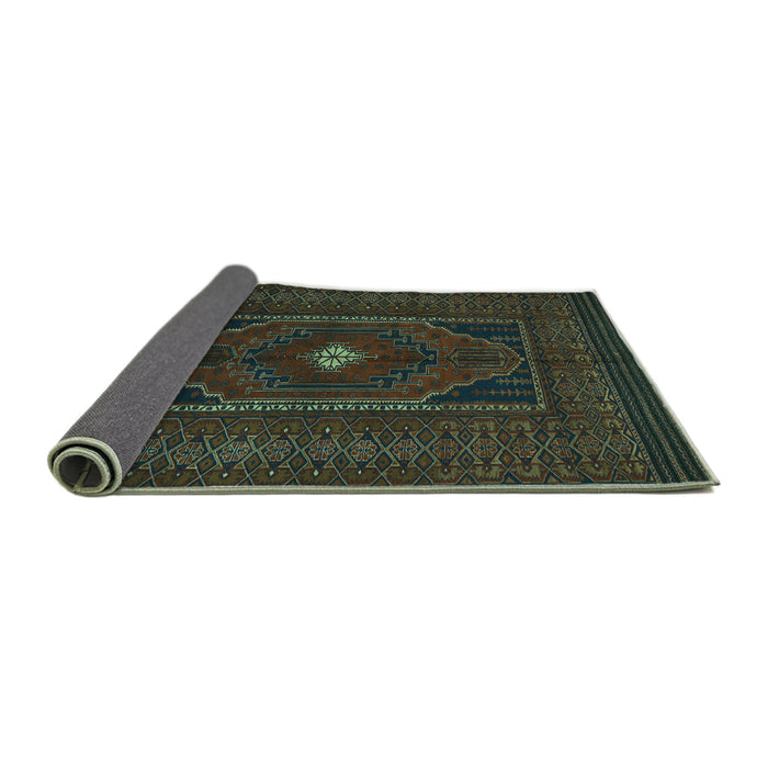 Sideview of Persian Turquoise Traditional Rug, tr1133turq