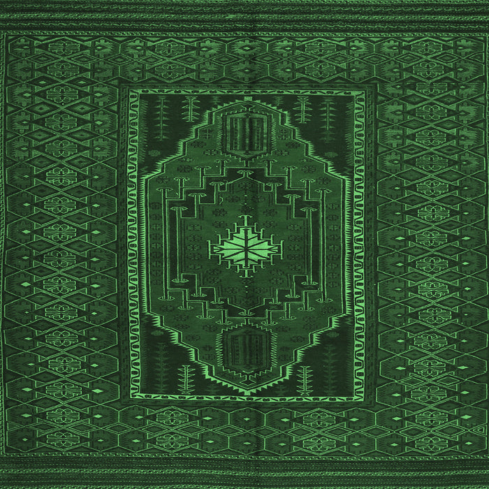 Square Machine Washable Persian Emerald Green Traditional Area Rugs, wshtr1133emgrn