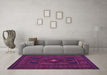 Machine Washable Persian Purple Traditional Area Rugs in a Living Room, wshtr1133pur