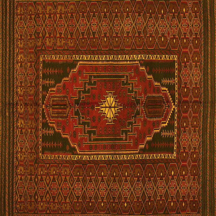 Square Machine Washable Persian Yellow Traditional Rug, wshtr1133yw