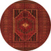 Square Persian Orange Traditional Rug, tr1133org