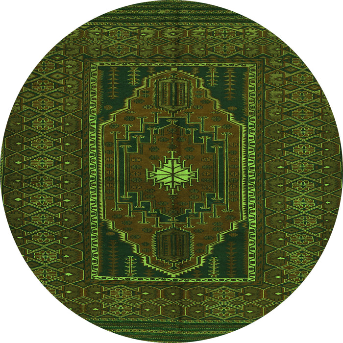 Square Persian Green Traditional Rug, tr1133grn