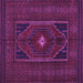 Square Machine Washable Persian Purple Traditional Area Rugs, wshtr1133pur