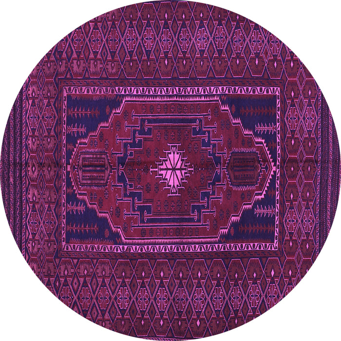 Round Persian Purple Traditional Rug, tr1133pur
