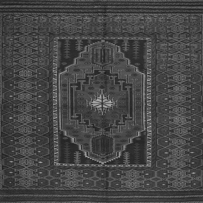 Round Machine Washable Persian Gray Traditional Rug, wshtr1133gry