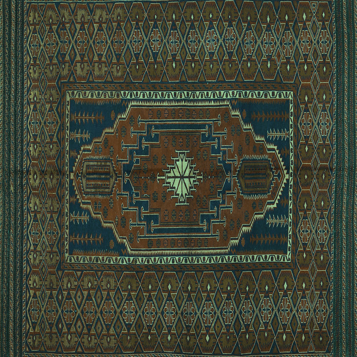 Square Machine Washable Persian Turquoise Traditional Area Rugs, wshtr1133turq